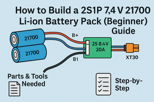 How to Build a 2S1P 7.4V 21700 Li-ion Battery Pack (Beginner Guide with Parts & Wiring)