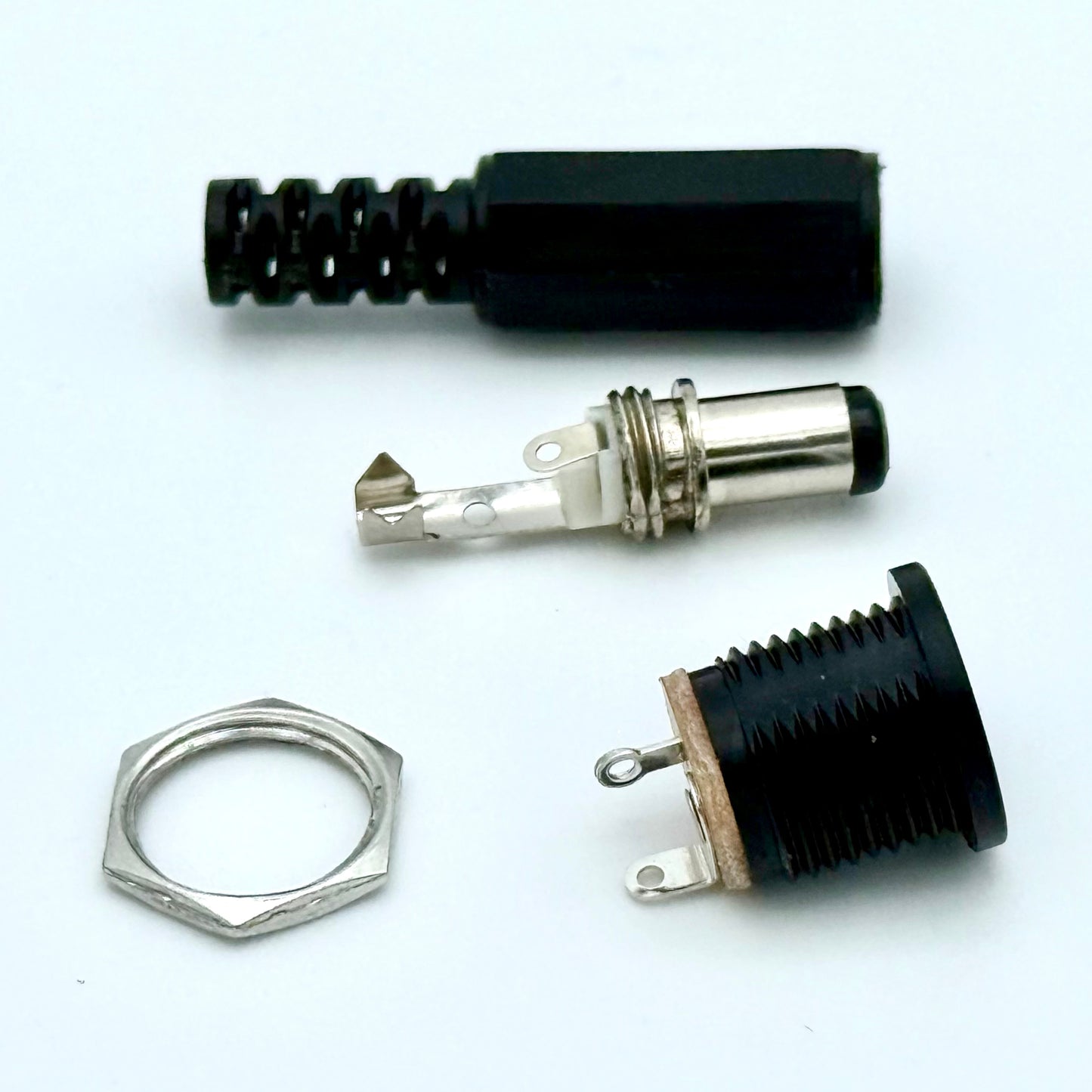 5.5×2.1 mm DC Panel-Mount Jack + Plug Set (5-Pack / 10-Pack / 20-Pack)