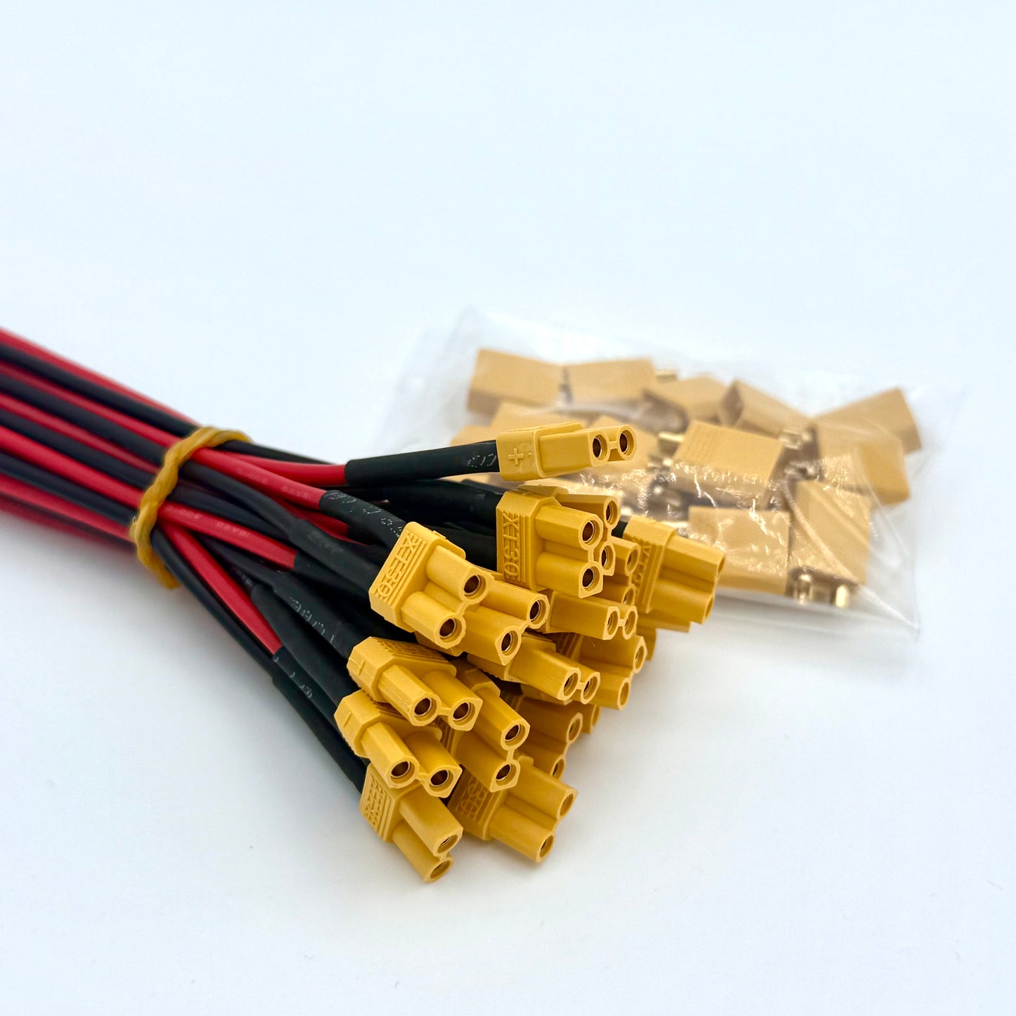 XT30 Male + Female Connectors with 16AWG Wire Leads (5 / 10 / 20 Pack)