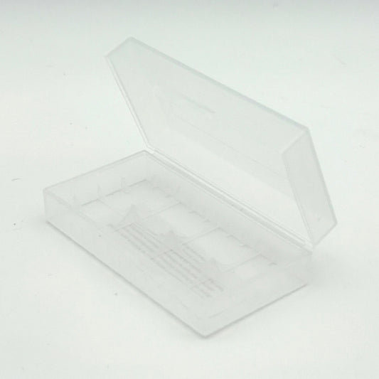 Battery Storage Case for 2x 18650 / 18500 / 18350 / CR123A – Clear Holder Box
