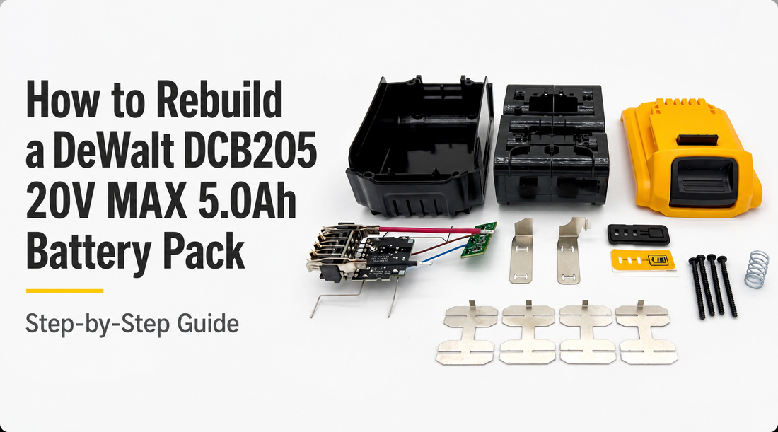 How to Rebuild a DeWalt DCB205 20V MAX 5.0Ah Battery Pack (5S2P, 18650) | Step-by-Step Guide