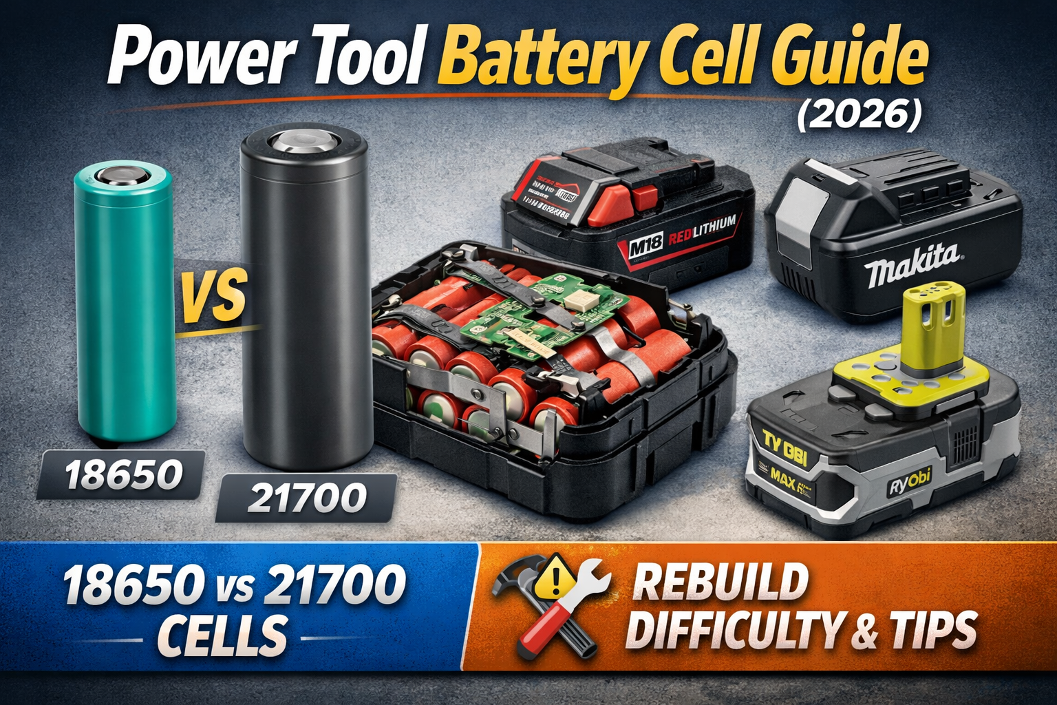 Power Tool Battery Cell Guide (2026) | 18650 vs 21700 + Rebuild ...