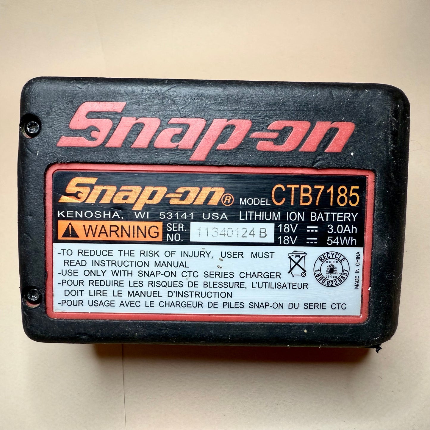 Snap-On CTB7185 18V Battery Rebuild – 5000mAh 20A- New High-Drain Cells