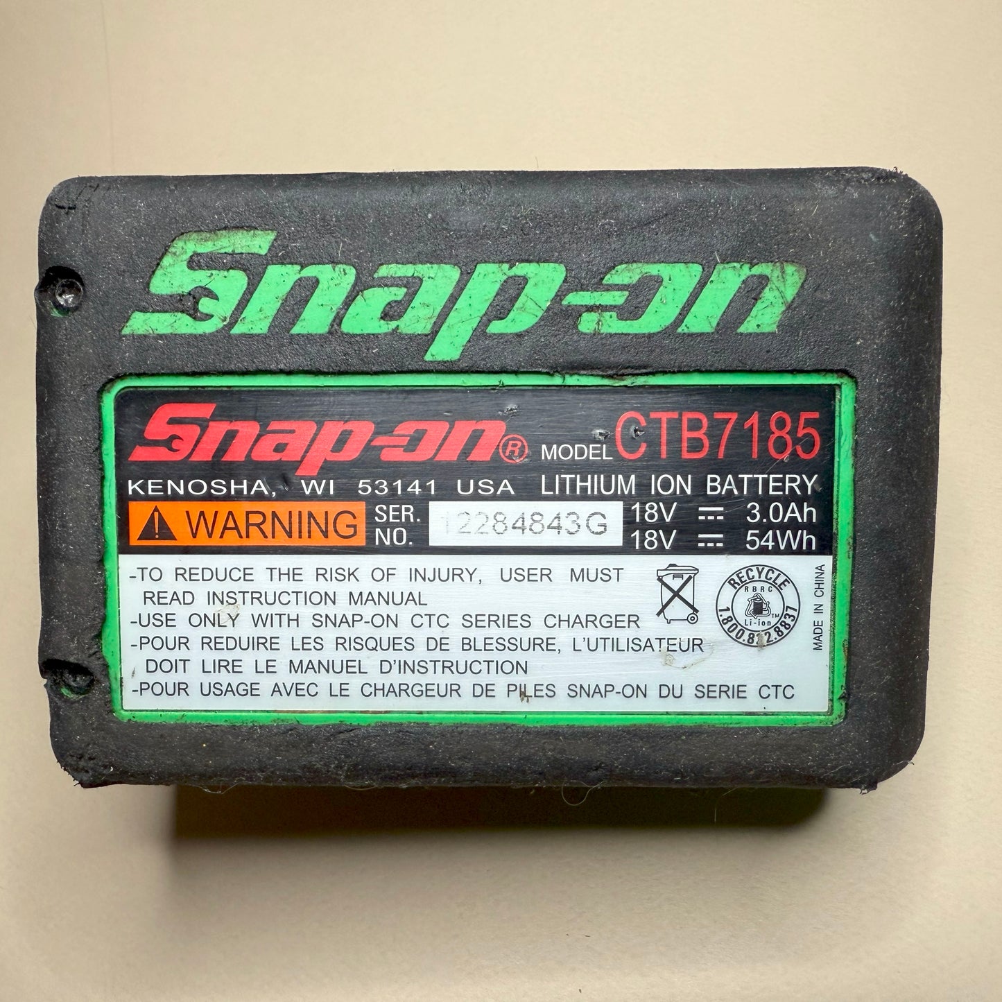 Snap-On CTB7185 18V Battery Rebuild – 5000mAh 20A- New High-Drain Cells