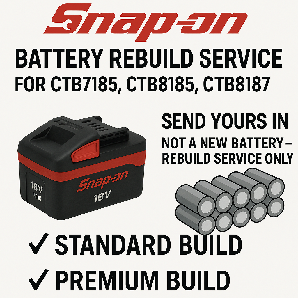 Snap-On Battery Rebuild Service CTB7185 CTB8185 CTB8187 – Send Yours In
