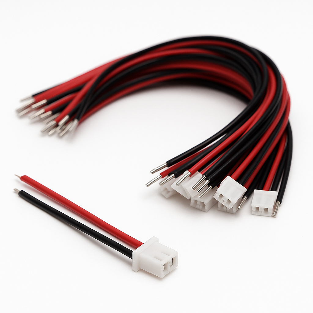 JST‑XH 2.5mm 2‑Pin Connector with 24AWG Wire Leads (150mm, Tinned Ends) – Multi‑Pack