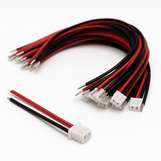 JST‑XH 2.5mm 2‑Pin Connector with 24AWG Wire Leads (150mm, Tinned Ends) – Multi‑Pack