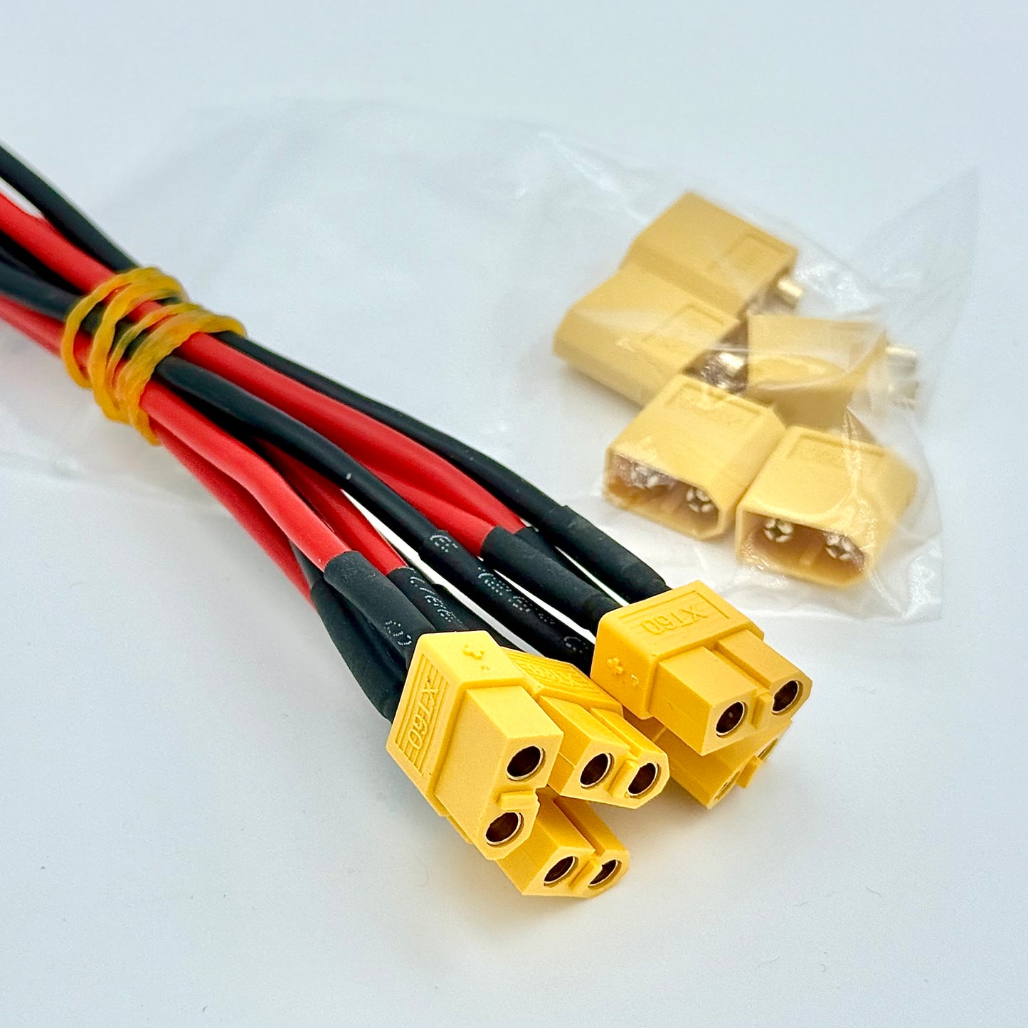 XT60 Male + Female Connectors with 14 AWG Wire Leads (5 / 10 / 20 Pack)