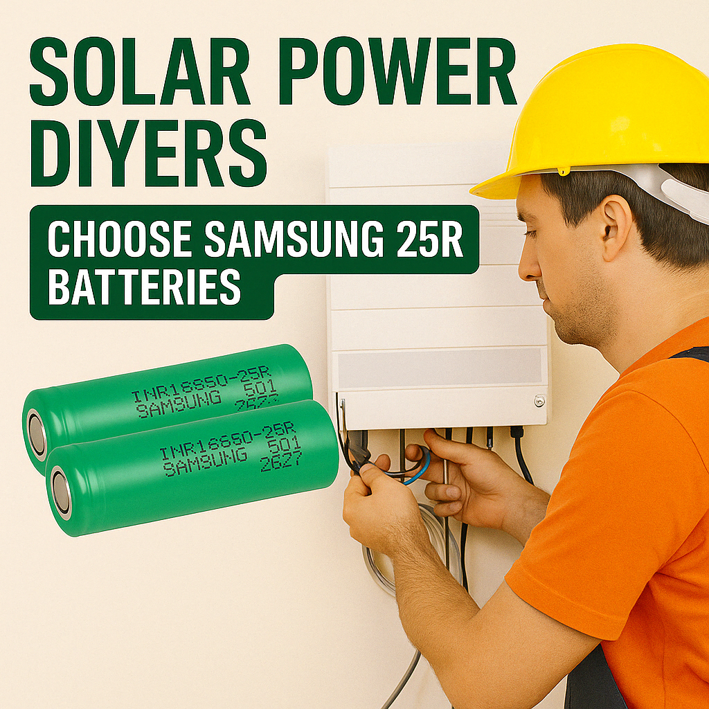 4x Samsung 25R 18650 2500mAh 20A Flat Top Li-ion Batteries + Case – Authentic