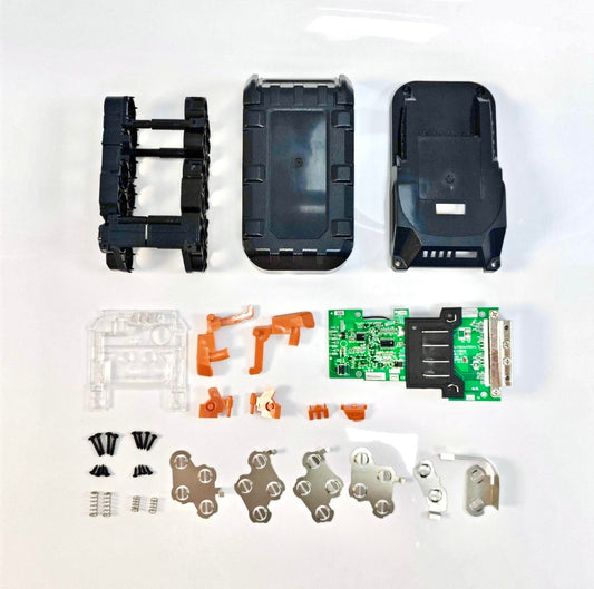 RIDGID 18V 5S2P Battery Rebuild Kit – 5-Cell BMS, Nickel, Shell & Hardware (No Cells)