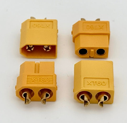 XT60 Connector Male + Female Pair – Bare Bullet Plugs No Wires (5/10/20 Pack)