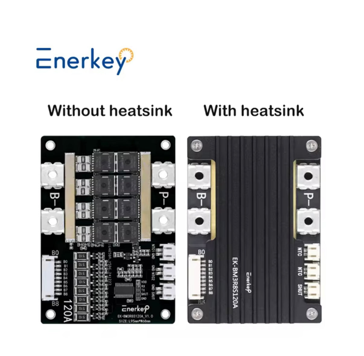 Enerkey 120A Smart BMS 3S–8S 12V–24V Li-ion / LiFePO₄ / LTO Battery Management System
