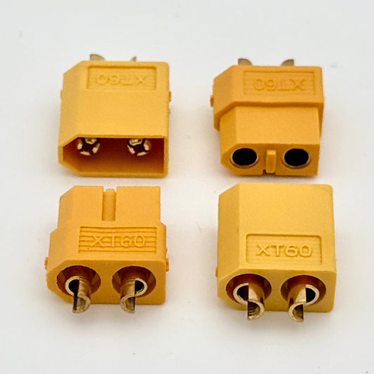 XT60 Connector Male + Female Pair – Bare Bullet Plugs No Wires (5/10/20 Pack)