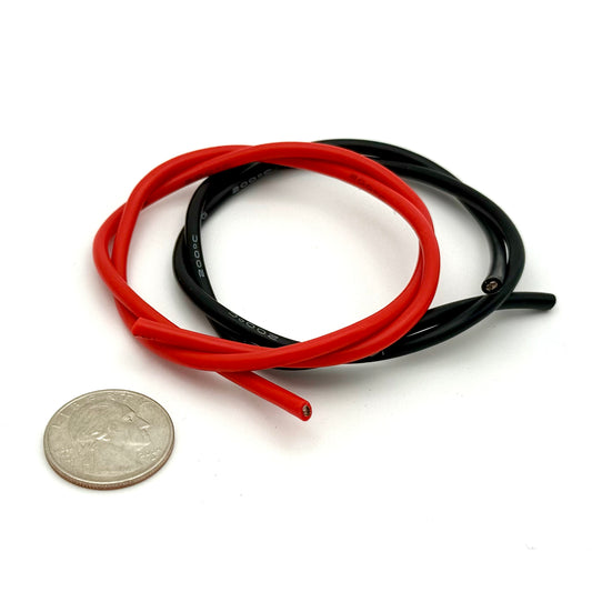 14 AWG Silicone Wire Pair – 18″ Black + Red (High Flex Copper) – Free Shipping