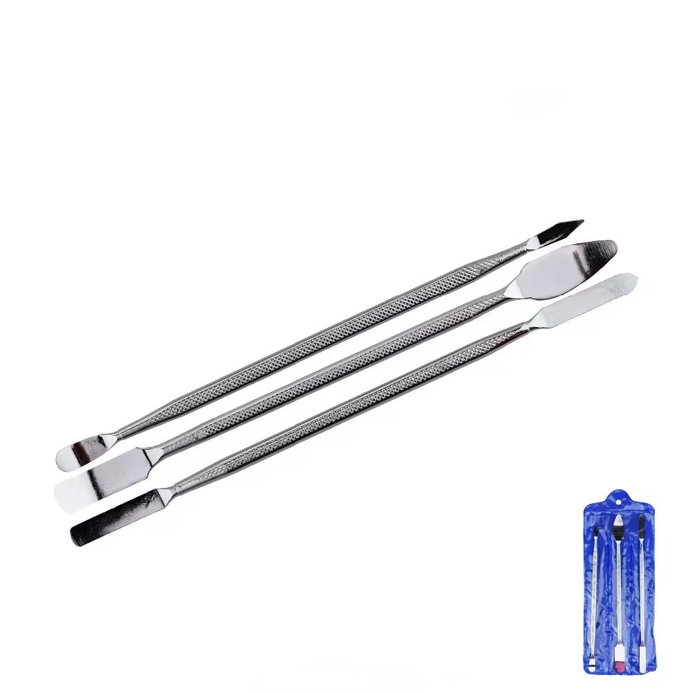 3-Piece Metal Spudger Set – Double-Ended CR-V Steel Pry Tools for Battery Case Opening