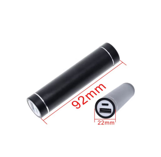 18650 Portable Power Bank Case – Single-Cell USB Charger Tube with LED (DIY Shell or Complete Pack, Black)