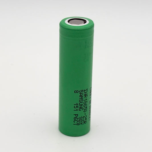 Samsung 18650 25R – 3.6V 2500mAh Li‑ion Cell (Flat Top)