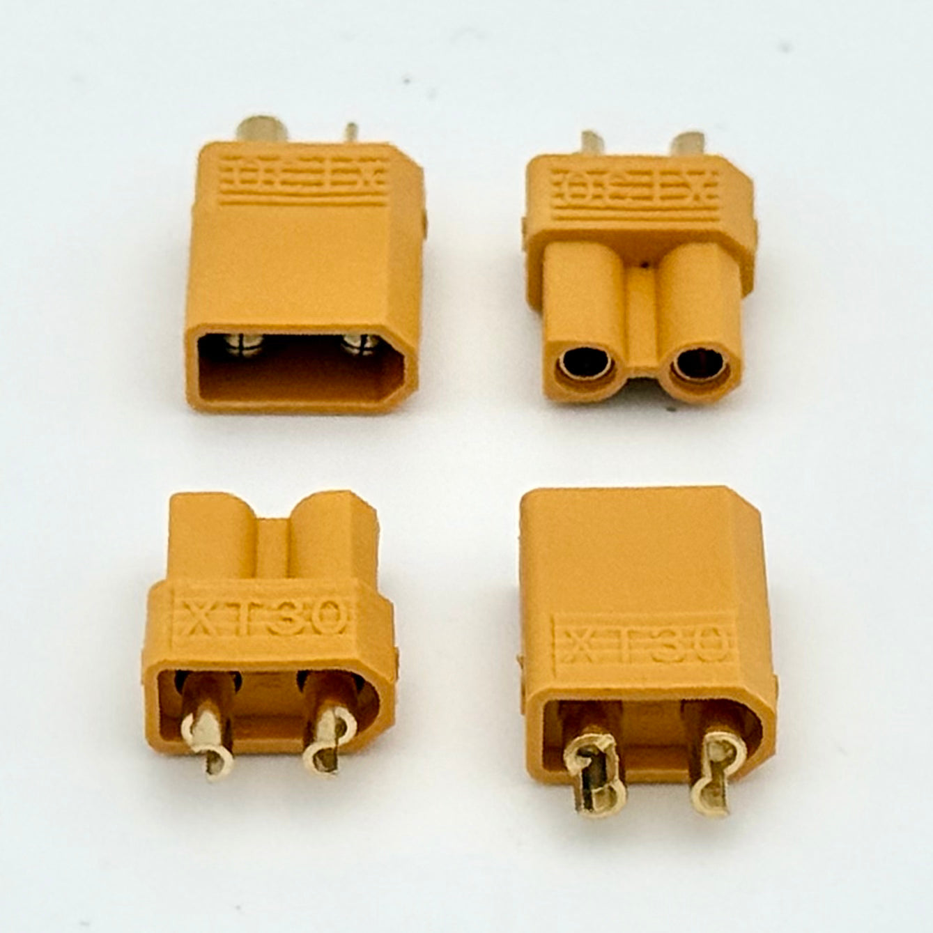 XT30 Connector Male + Female Pair – Bare Bullet Plugs No Wires (5/10/20 Pack)