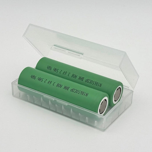 2x 18650 2600mAh 3.7V 20A Flat Top Li-ion Batteries + Case – Flashlight, RC
