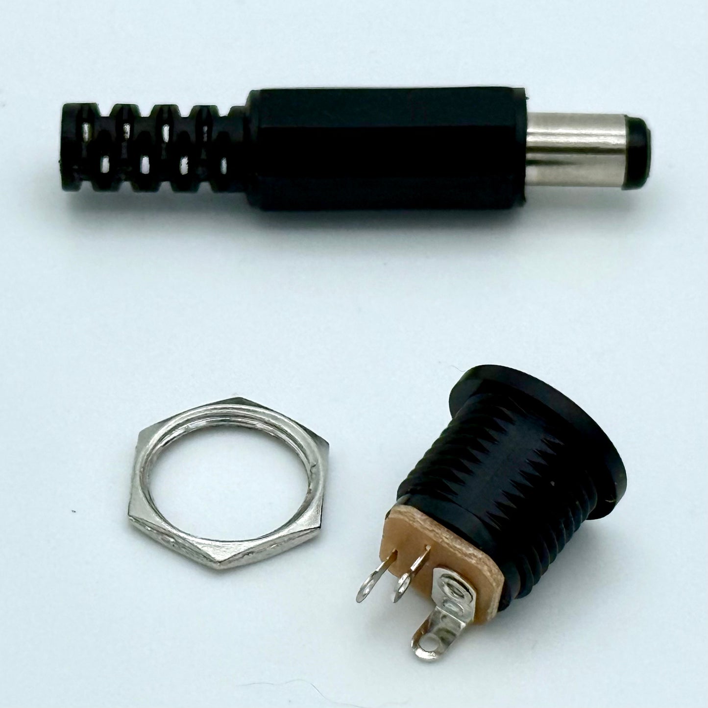 5.5×2.1 mm DC Panel-Mount Jack + Plug Set (5-Pack / 10-Pack / 20-Pack)