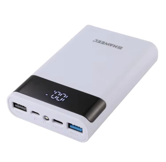 4-Cell 18650 Power Bank Case – 12000mAh QC Dual-USB + LCD Display (DIY Shell or Complete Pack, Black/White)