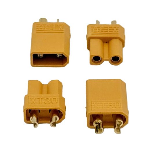 XT30 Connector Male + Female Pair – Bare Bullet Plugs No Wires (5/10/20 Pack)