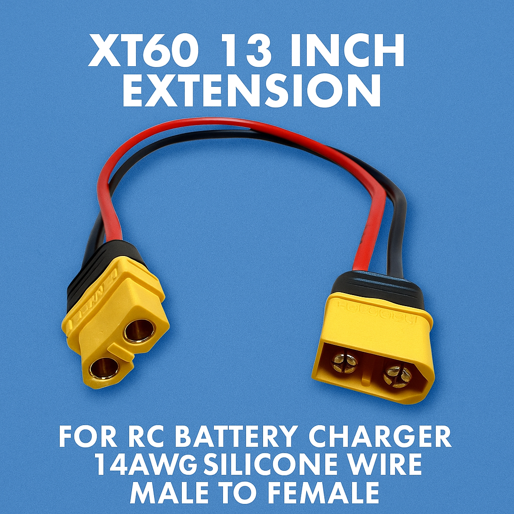 XT60 13 Inch Extension for Rc Battery Charger 14Awg Silicone Wire Male to Female
