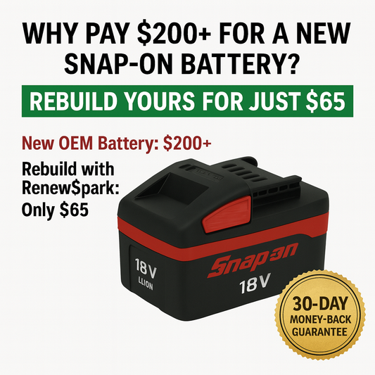Servicio de reconstrucción de baterías Snap-On CTB7185 CTB8185 CTB8187: envíe la suya