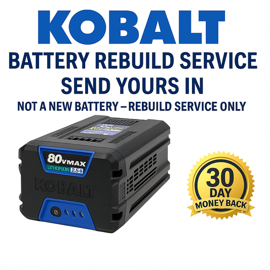 Kobalt 80V (KB2580-06 / KB680-06) Battery Rebuild Service