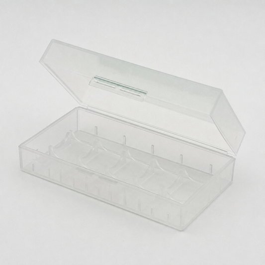 Battery Storage Case for 2x 18650 / 18500 / 18350 / CR123A – Clear Holder Box