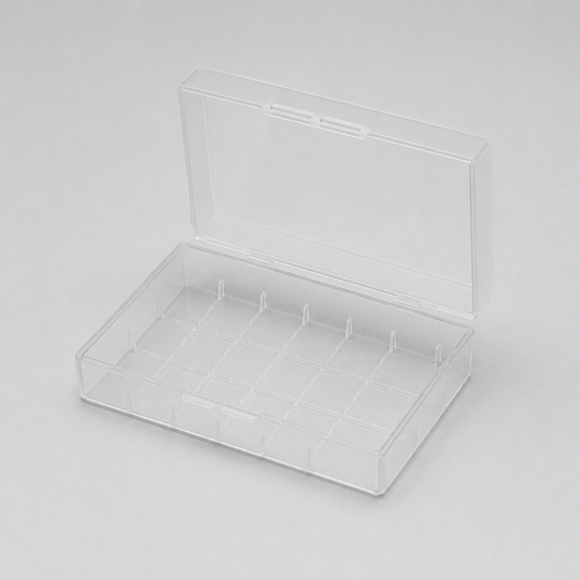 Clear 21700 Storage Case – 2 Cell Carry Box