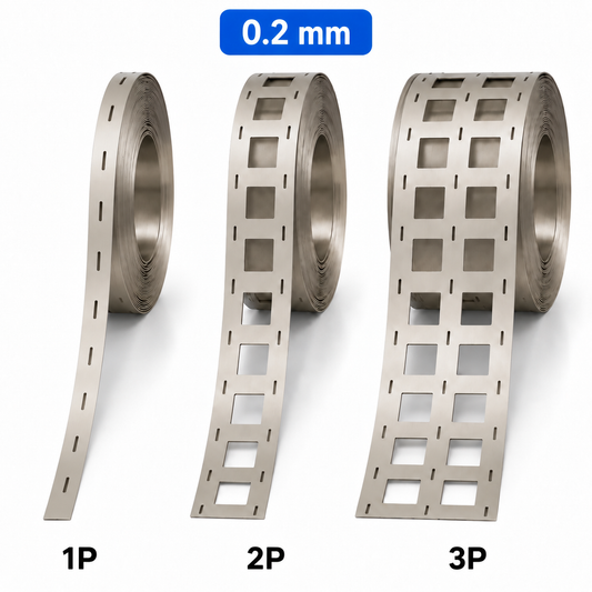 Punched Pure Nickel Strip 0.2mm Thick for 18650 - 20.2mm Pitch - Spot Welding